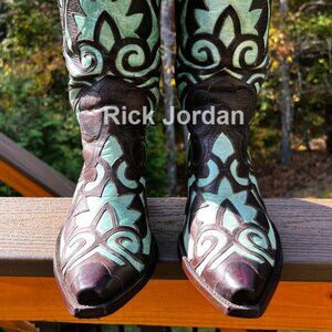 [SOLD] Old Gringo Inlay/Overlay Cowgirl Boots in woman's size 7B